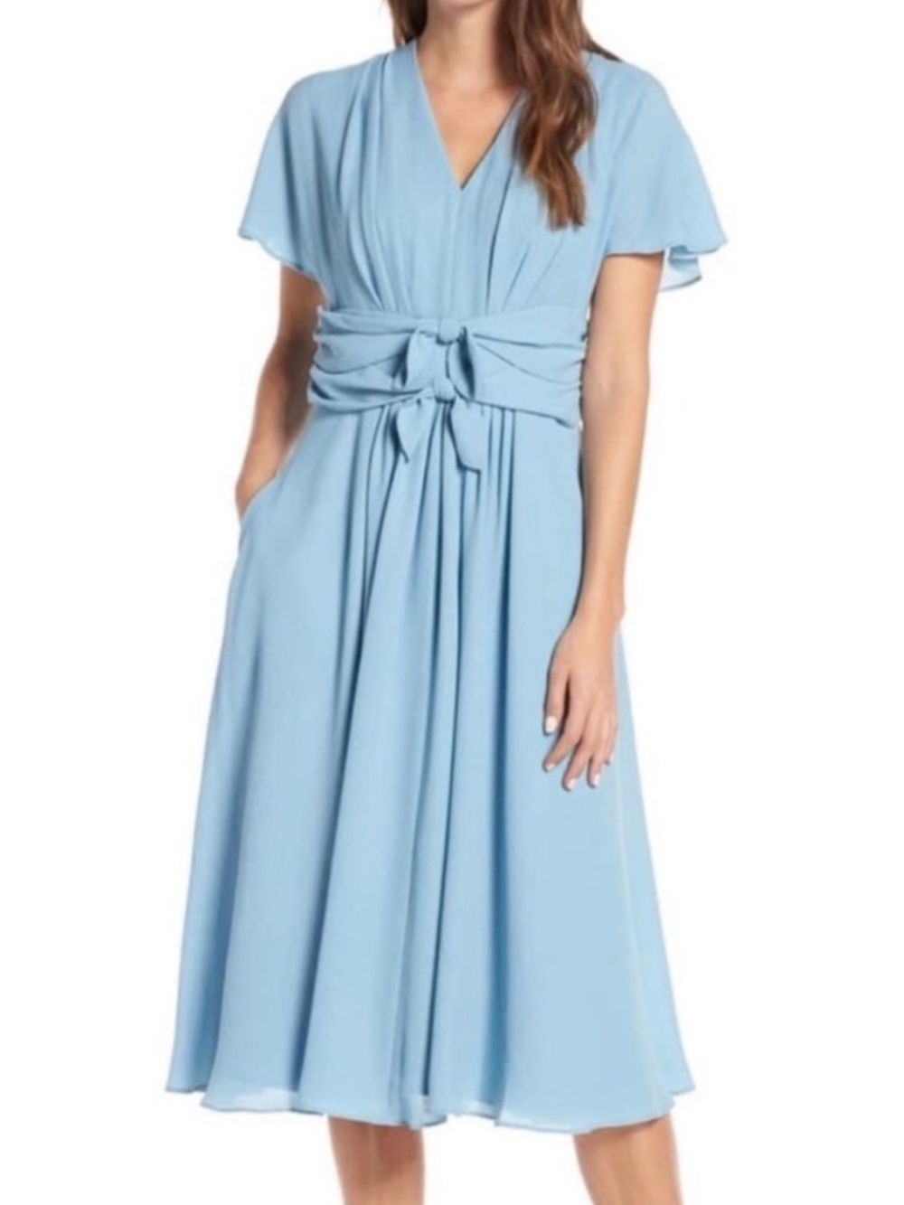 NWT Gal Meets Glam Jane midi dress steel blue sz 6